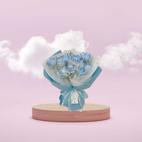 Blue roses bouquet