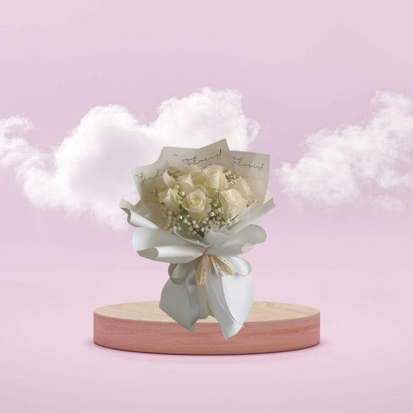 White roses bouquet