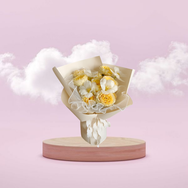 Yellow and white flowers bouquet